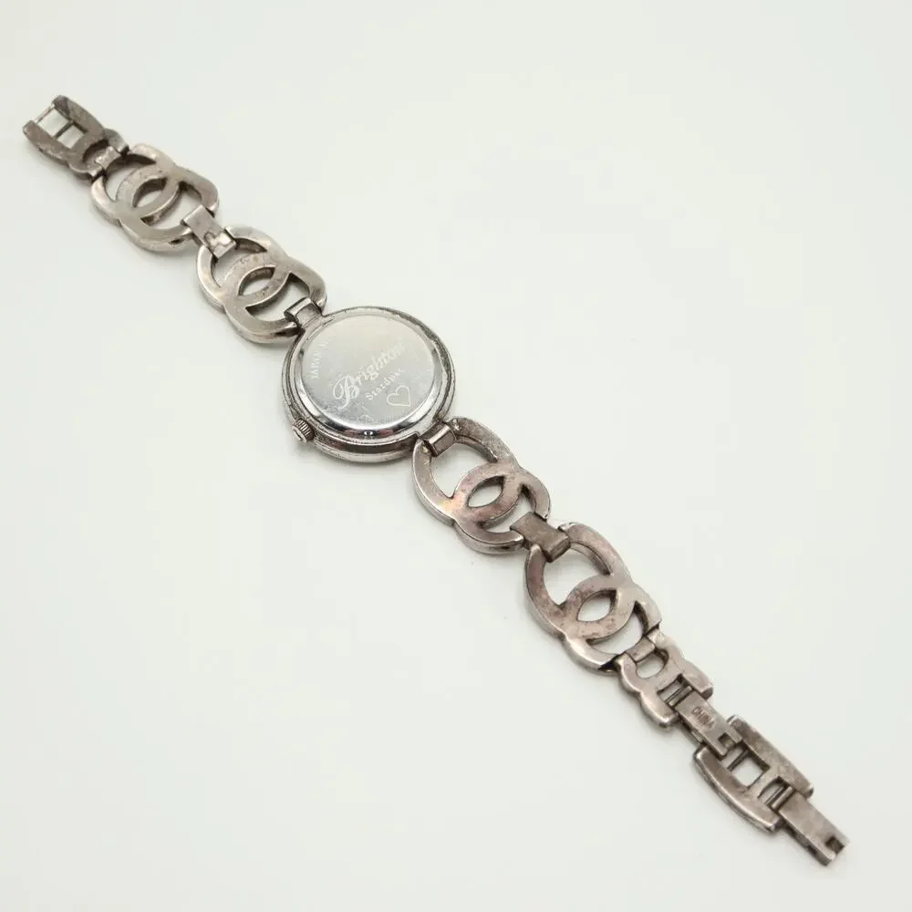 Brighton Stardust Silver Tone 31mm Watch Crystal Metal Bracelet w New Battery